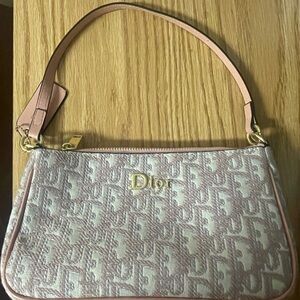 Dior Pink and Cream Monogram Shoulder Bag